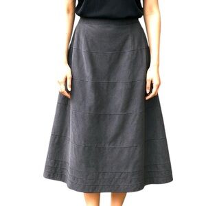 Low Rise Grey Micro Suede Plisse Tiered Seamed Drop Waist Maxi Skirt Pull-On